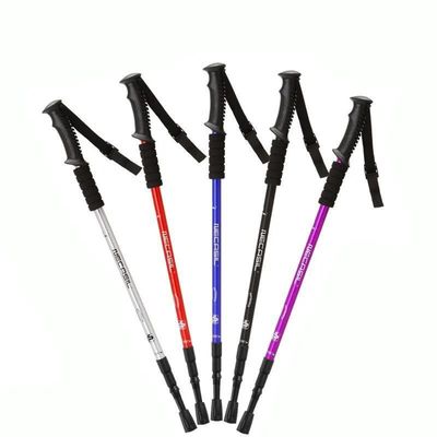 Outdoor Alpenstock Kletterstange 90-135cm 4 Sektionen Aluminium Teleskop Wanderstab