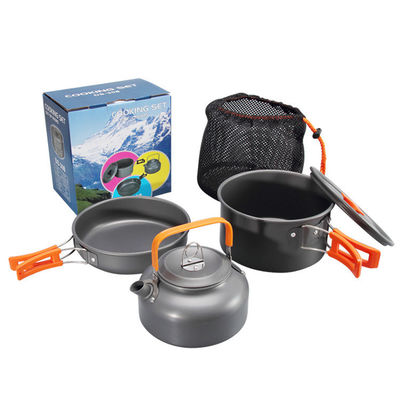19x13x19cm Nichtklebendes Camping Kochgeschirr Set Portable Aluminium Mess Kit für Camping Kochen