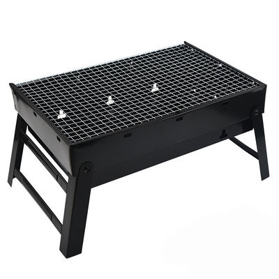 Grill aus Edelstahl Grillklappbar Barbecue Brennkohle Grill für Picknick in Schwarz