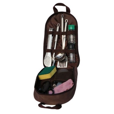 Outdoor Camping Edelstahl Tischgeschirr Set Küchenutensilien Lagertasche Anpassung