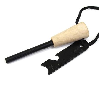 0.050kg Außen Notfall Feuer Starter Flint Stahl Striker Eisenstange mit Holzgriff
