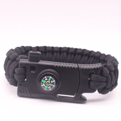 Outdoor Camping Paracord Überlebensarmband Feuer Starter Kompass und Buckle 6-8 Zoll
