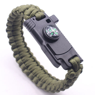 Outdoor Camping Paracord Überlebensarmband Feuer Starter Kompass und Buckle 6-8 Zoll