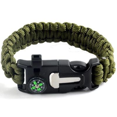 Outdoor-Paracord-Armband mit Feuerstarter und Pfeifenschnalle