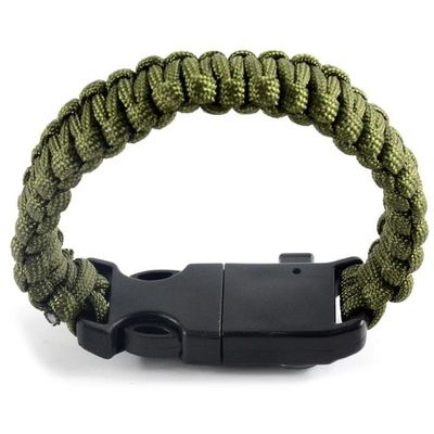 Outdoor-Paracord-Armband mit Feuerstarter und Pfeifenschnalle