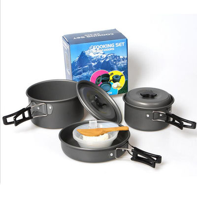 Picknickzubehör 2-3 Personen Outdoor Camping Topf Set mit Aluminium Kochgeschirr Mess Kit