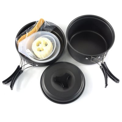 Picknickzubehör 2-3 Personen Outdoor Camping Topf Set mit Aluminium Kochgeschirr Mess Kit