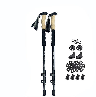 Outdoor-Abenteuer und Wandern Verstellbares Klappbares Trekking-Stiel Aluminium-Gehstäbchen