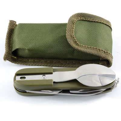 US Portable Folding Style Outdoor Camping Tableware Set Edelstahl Messer Gabel Löffel