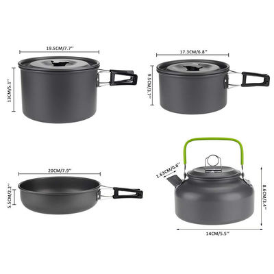 Outdoor Küche Aluminium Camping Topf und Pfannen Kochgeschirr Set mit schnellen Versandkosten