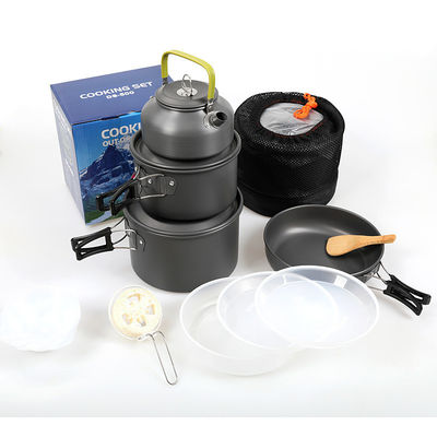 Outdoor Küche Aluminium Camping Topf und Pfannen Kochgeschirr Set mit schnellen Versandkosten