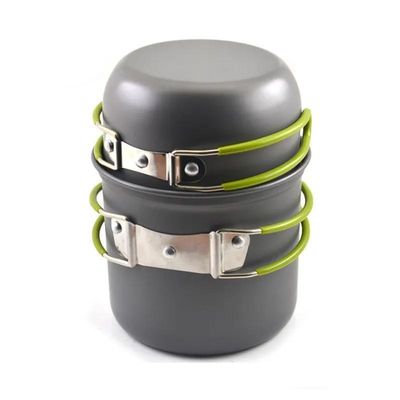 Aluminium Camping Kochgeschirr Mess Kit Portable Topf Set für Outdoor-Kochwaren