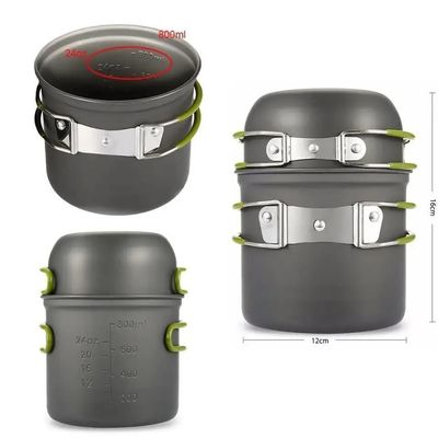 Aluminium Camping Kochgeschirr Mess Kit Portable Topf Set für Outdoor-Kochwaren