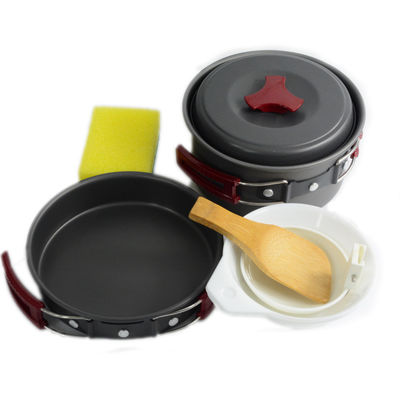 Außen-Aluminium-Guss-Kochgeschirr-Portable-Faltbar-Camping-Töpfe-Set-Aluminium-Material