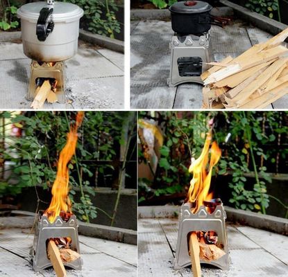 Bequemer Holzofen für Camping und Picknick Paket Größe 18,00cm * 16,00cm * 15,00cm