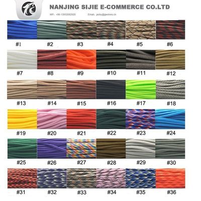 Outdoor Rainbow 550 Paracord 4mm 7 Innenkerne Polyester Fallschirmseilseil