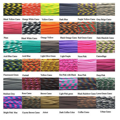 Outdoor Rainbow 550 Paracord 4mm 7 Innenkerne Polyester Fallschirmseilseil