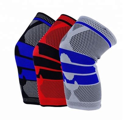 US Outdoor Sports Nylon Silicone Knieunterstützung Kompression Kniebefestigung für Basketball
