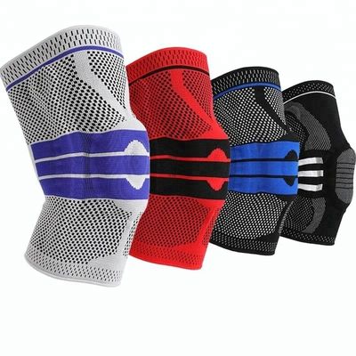 Sportliche Silikon-Nylon-Kniehülse-Anti-Rutsch-Kompressionsspange für sportliche Leistung