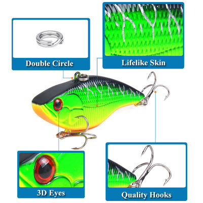3D-Auge künstlicher Köder 6 Haken Minnow Fangköder Feststoff Schwimmbesätze für Angler