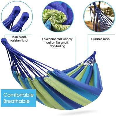 Einzel-Hängematte Portable Leichtgewicht Camping Leinwand-Hängematte Außen-Baumwolle-Hängematte Schaukel