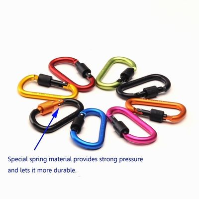 D-Form-Aluminium-Keychain-Carabiner-Clip mit Schraubverschluss Halten Sie Ihre Schlüssel sicher