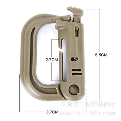 D Form Kunststoff-Karabiner-Zubehör für den Molle-Taktik-Rücksack