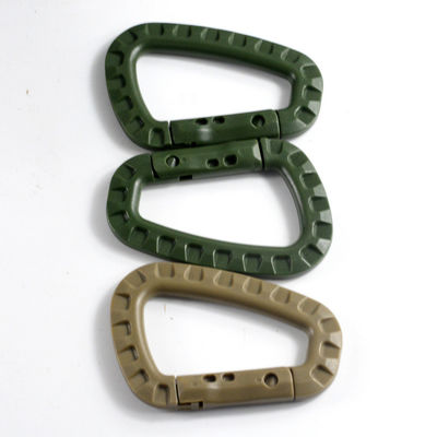 US-amerikanische erste Zahlung Tactical D-Ring Molle Clip Keychain Leichtgewicht Kunststoff-Carabiner