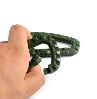US-amerikanische erste Zahlung Tactical D-Ring Molle Clip Keychain Leichtgewicht Kunststoff-Carabiner
