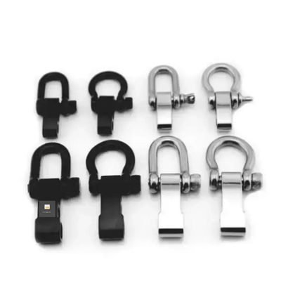 Outdoor Camping Edelstahl Schraubbogen Schnalle 5 mm Schwarz Verstellbares Paracord Schnalle