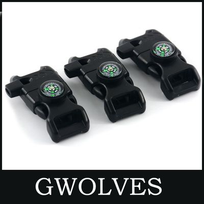 Außenfeuer Starter Pfeife Kompass Buckle Leichtgewicht 13mm Größe für Paracord Überleben