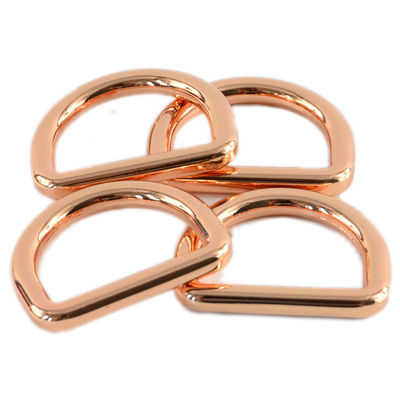 25 mm geschweißte D-Ring-Hundeleine mit Metallring und Chrombeschichtung in Rosa Gold