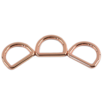 25 mm geschweißte D-Ring-Hundeleine mit Metallring und Chrombeschichtung in Rosa Gold